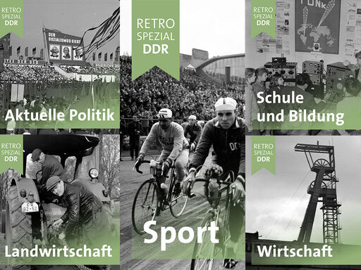 ARD Retro Audio: Collage der Themen unter dem Label »Retro Spezial DDR«