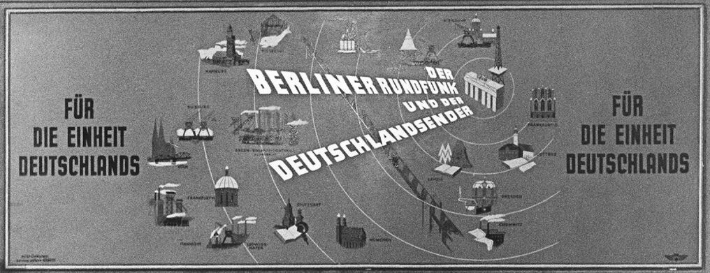Plakat am »Haus des Rundfunks«, Berlin 1948