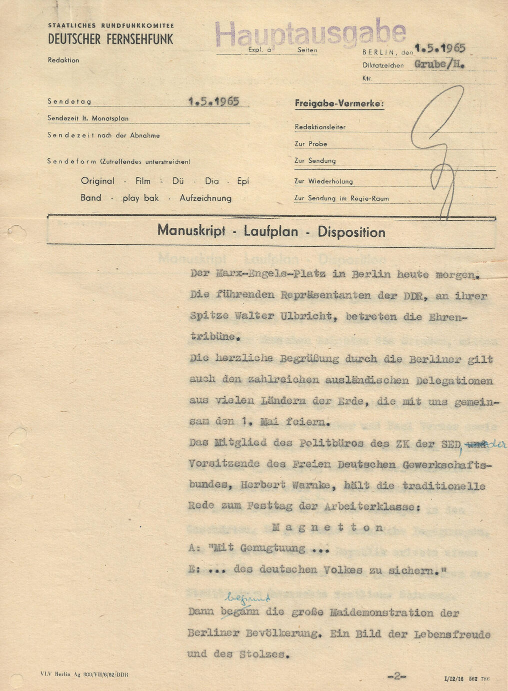 Laufplan der »Aktuellen Kamera« | Bildquelle: DRA Laufplan der »Aktuellen Kamera«