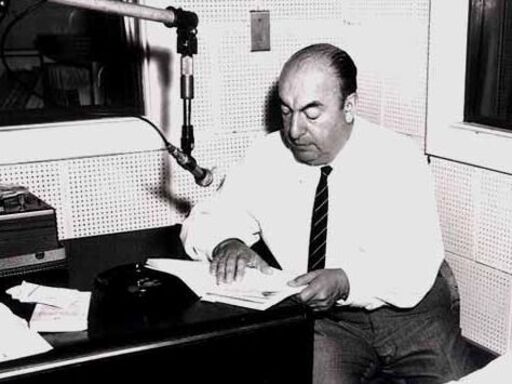 Pablo Neruda bei Audioaufnahme 1966