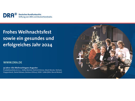 Weihnachtskarte des DRA 2023, Szenenbild aus »Die Weihnachtsgans Auguste« (1988)