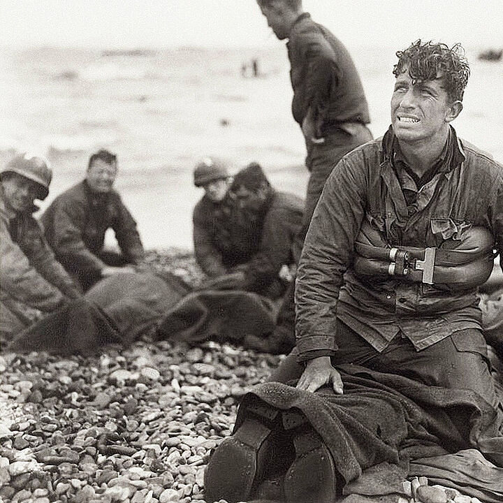 Alliierte Soldaten in der Normandie im Juni 1944